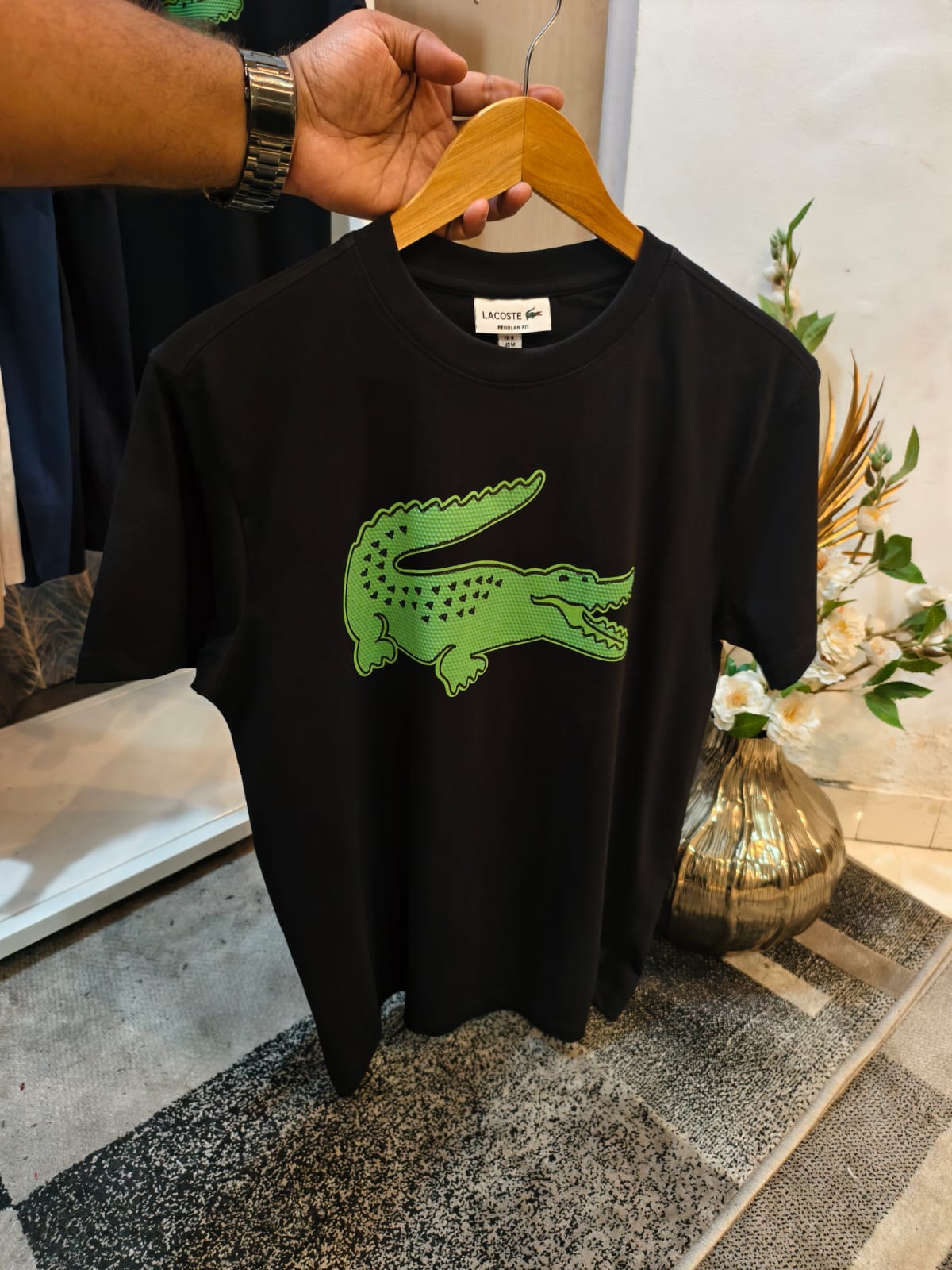Lacoste Premium black oversized T shirt