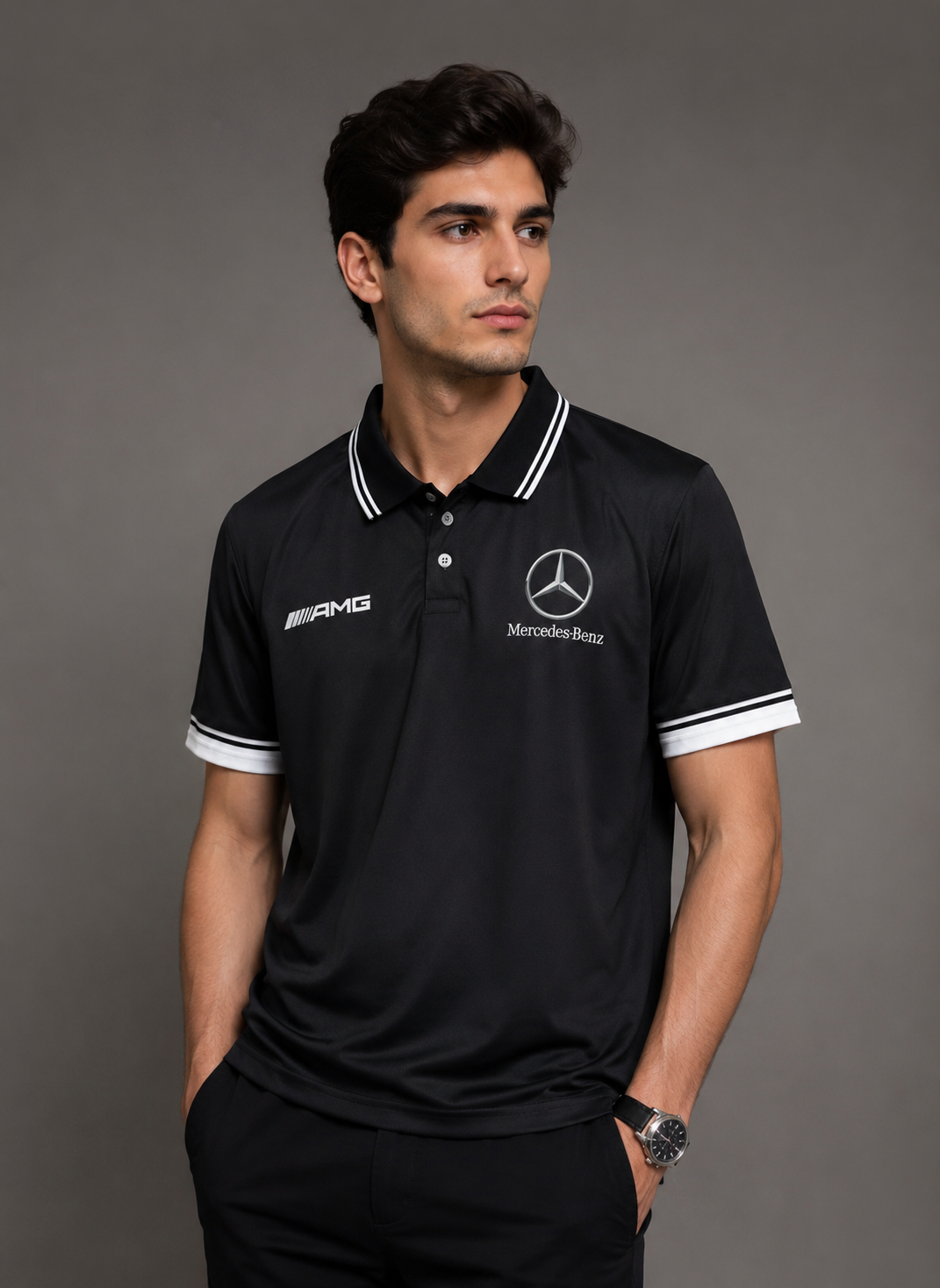 Mercedes-Benz AMG Premium Black Polo T Shirt