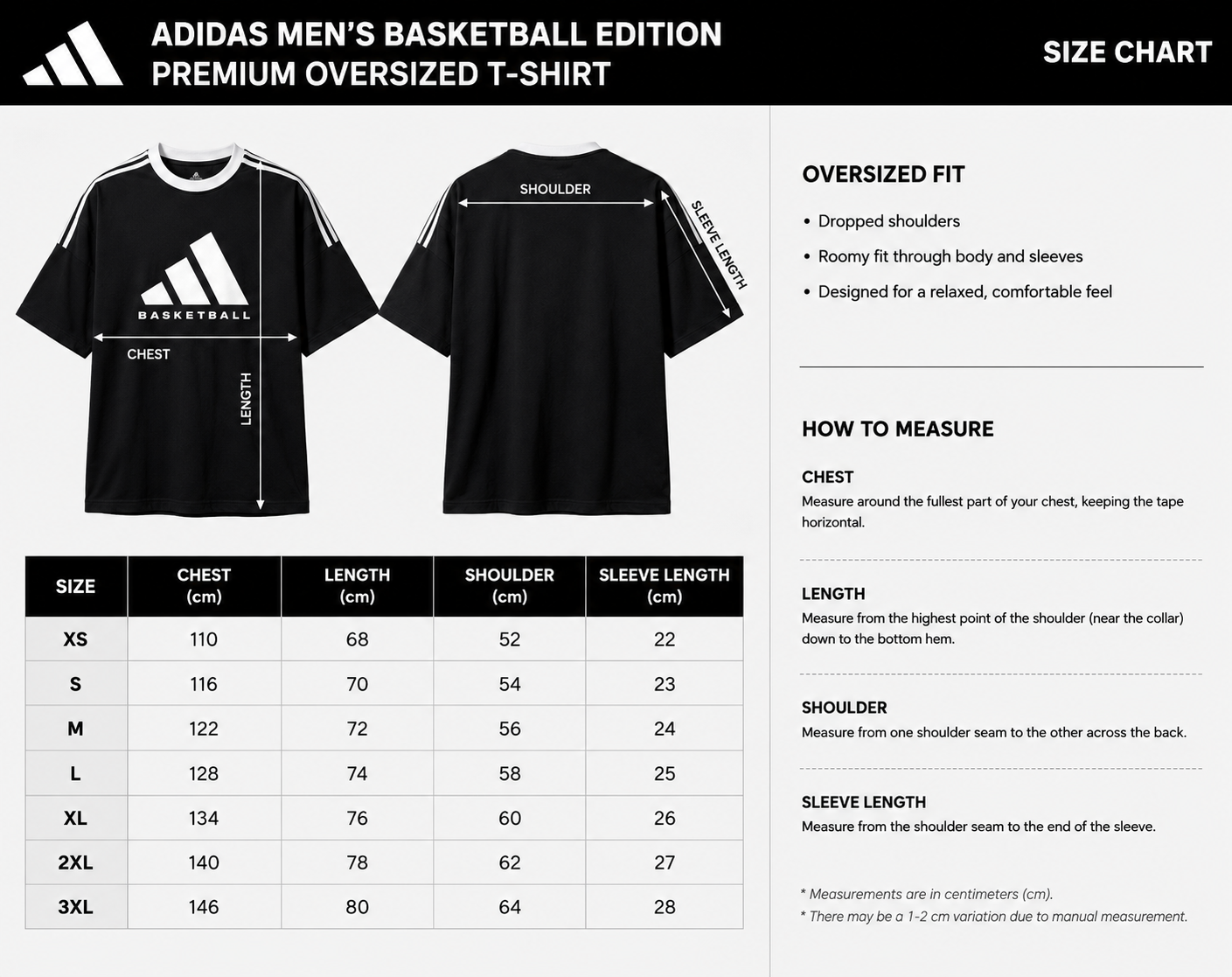 Adidas Men's Basketball Edition Premium Oversized T Shirt