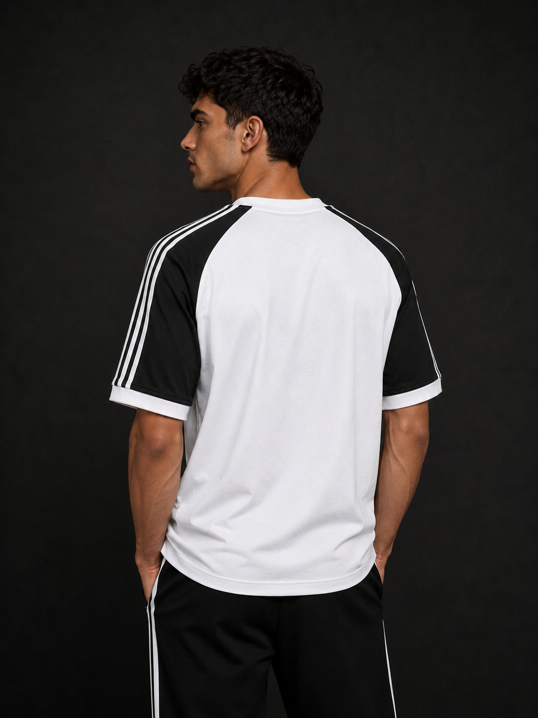 Adidas Retro Stripe Men's Oversized T Shirt