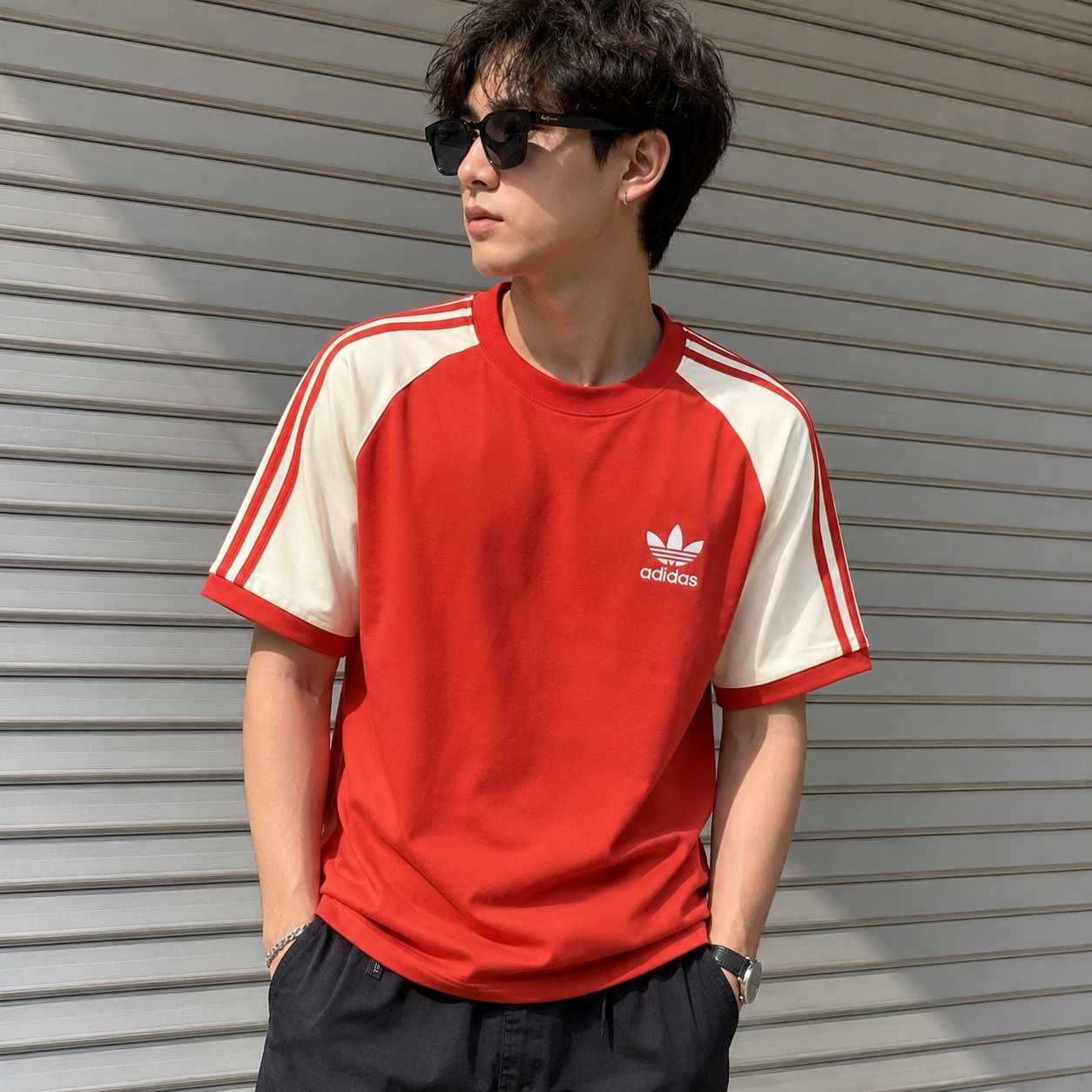 Adidas OGs Retro stripe t shirt