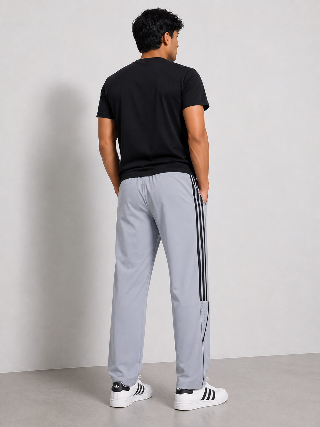 Adidas Men's White Straight Fit Track Pant