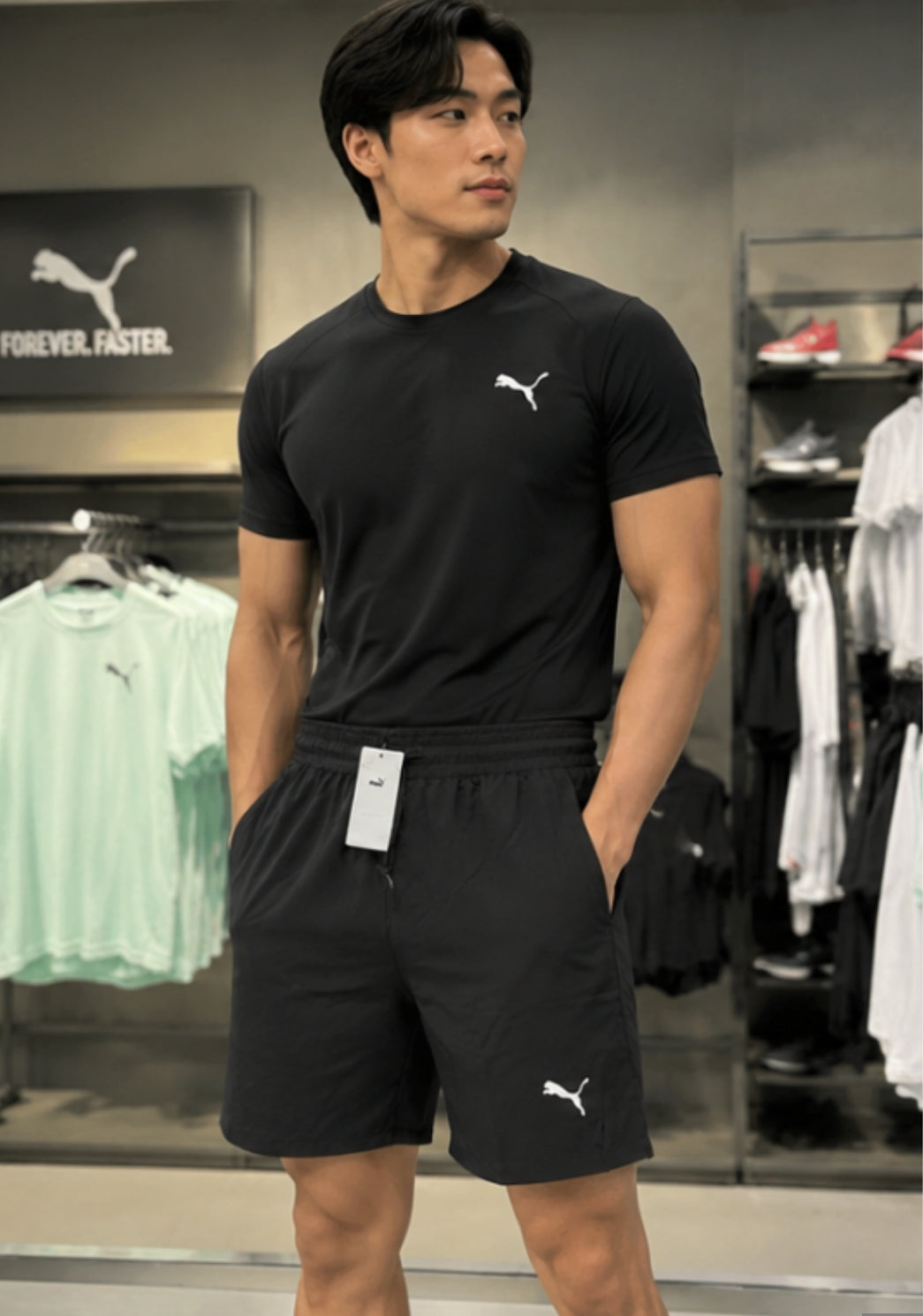 Puma Black and White Shorts/Half pants