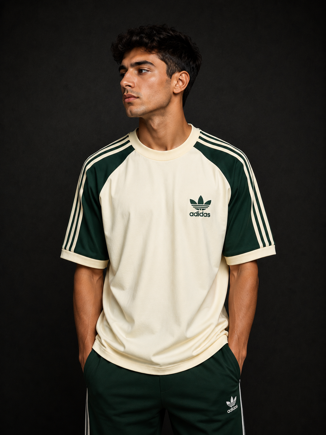 Adidas Retro Stripe Men's Oversized T Shirt
