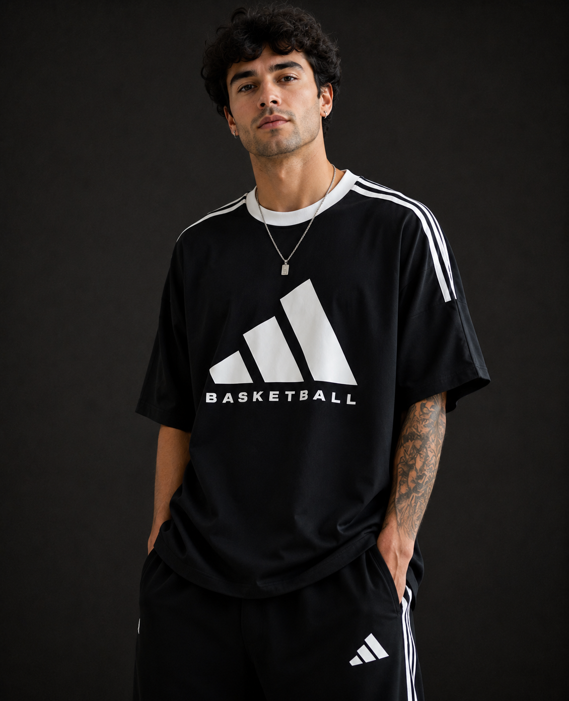 Adidas Men's Basketball Edition Premium Oversized T Shirt