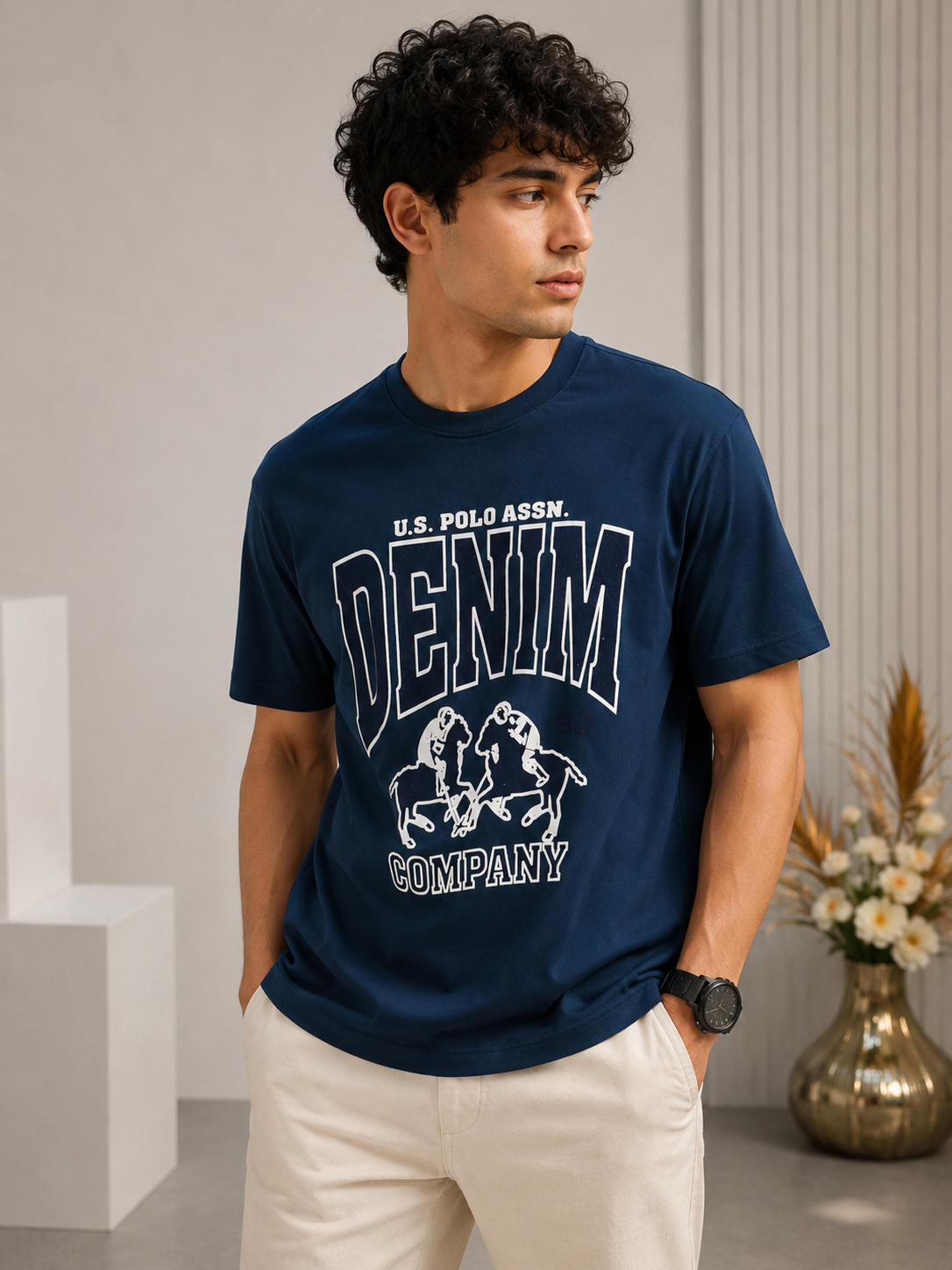U.S Polo Blue Cotton T shirt